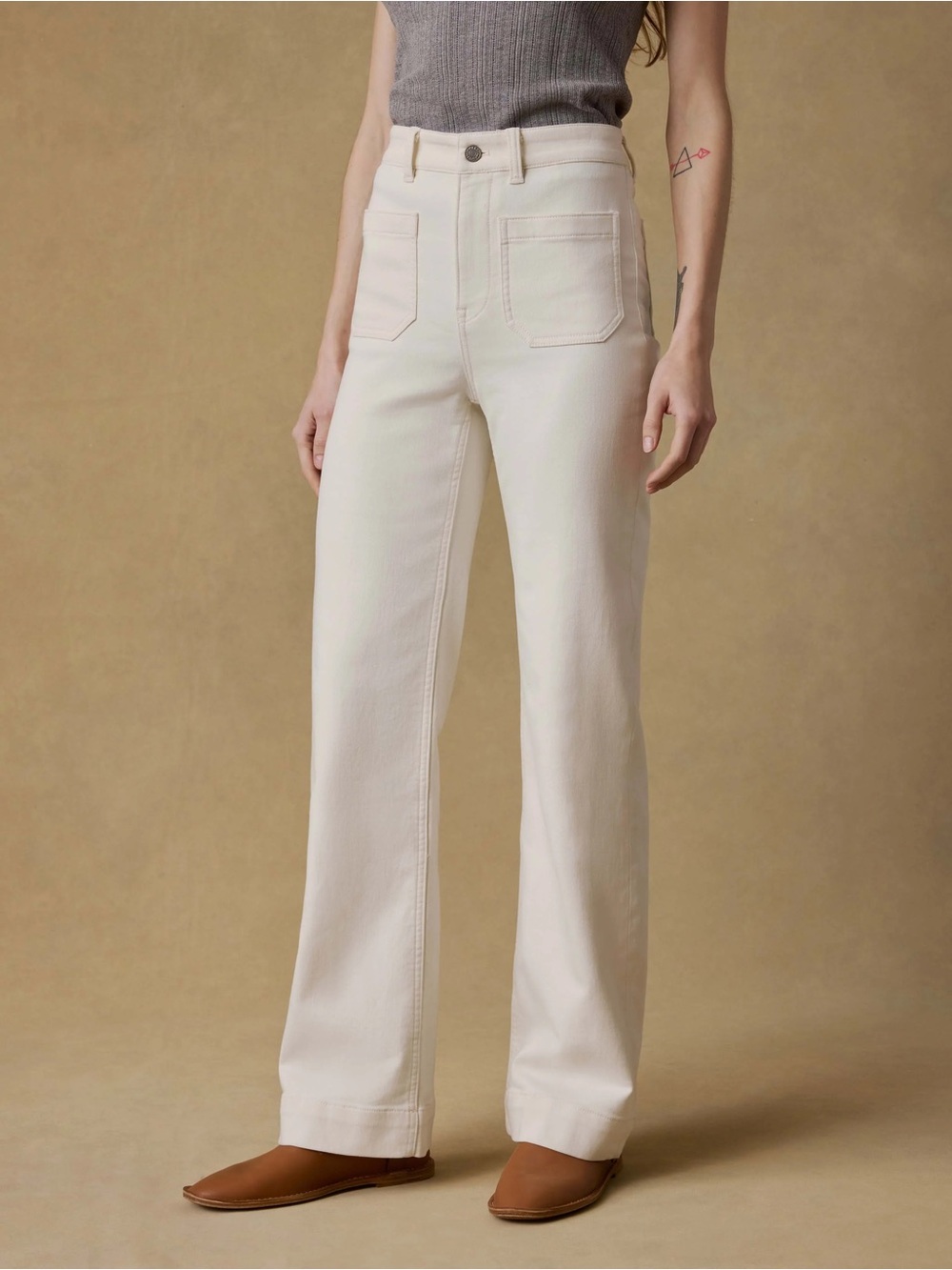 Faherty Terry Pocket Patch Pants in Cream Size 32